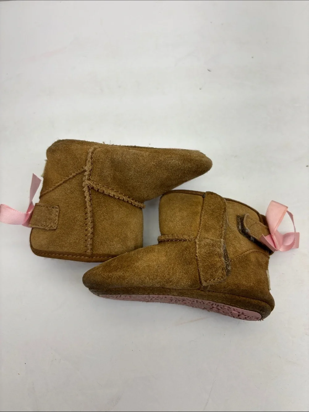 UGG baby Brown Suede Cozy Booties, size 02/03, box 7